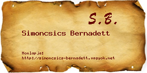 Simoncsics Bernadett névjegykártya